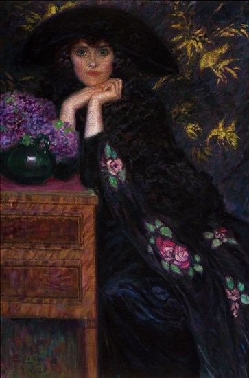 Figura di Donna (Ritratto di Violette), 1920. Found in the collection of Pinacoteca Fondazione Cassa di Risparmio di Tortona.