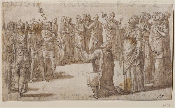 Augustus and the Tiburtine Sibyl, ca 1547. Found in the collection of Szepmuveszeti Muzeum, Budapest.