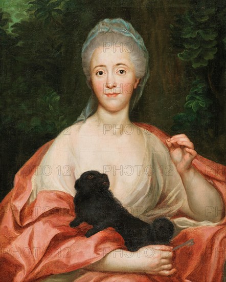 Portrait of Duchess Mariana de Silva-Bazán y Sarmiento (1739-1784), with dog, ca 1760. Private Collection.