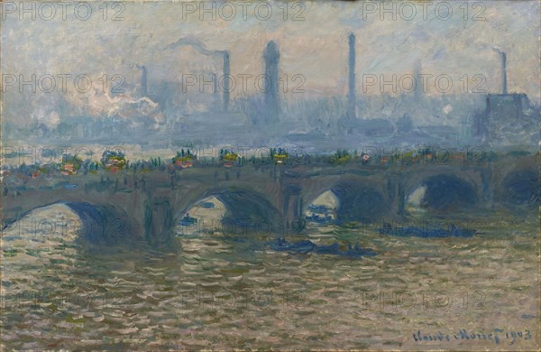 Monet, Pont de Waterloo, temps couvert