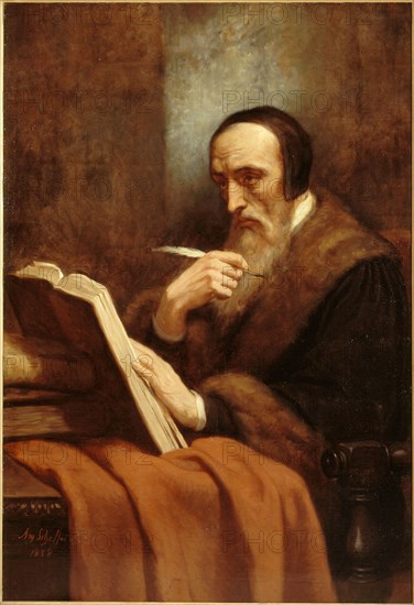 Portrait of John Calvin (1509-1564), 1858. Found in the collection of Musée de la Vie romantique, Paris.