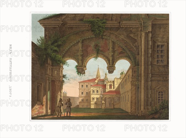 View of the Patriarchal Chambers. From the Antiquities of the Russian State, 1849-1853. Private Collection.