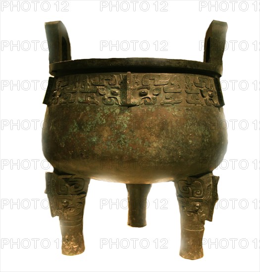 Da Yu ding. Chinese bronze ding vessel, 1045-770 B.C. Found in the collection of National Museum of China, Beijing.