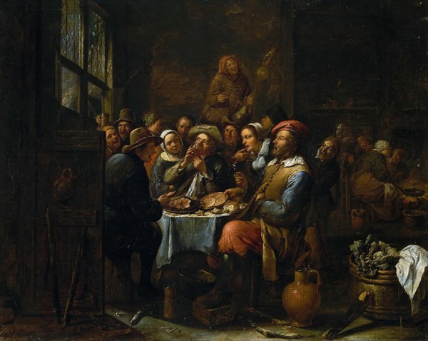 Interior of a Tavern, c. 1650-1660. Found in the collection of Galleria Borghese, Rome.