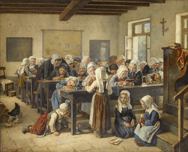 A Breton girls school , 1882. Private Collection.