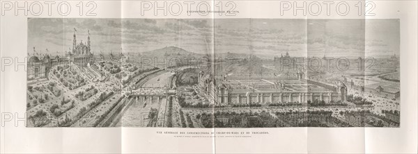 Panoramic view of the Exposition Universelle of 1878 in Paris, 1878. Private Collection.