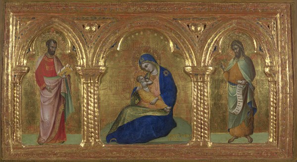 The Madonna of Humility with Saints Mark and John, 1365-1370. Found in the collection of National Gallery, London.