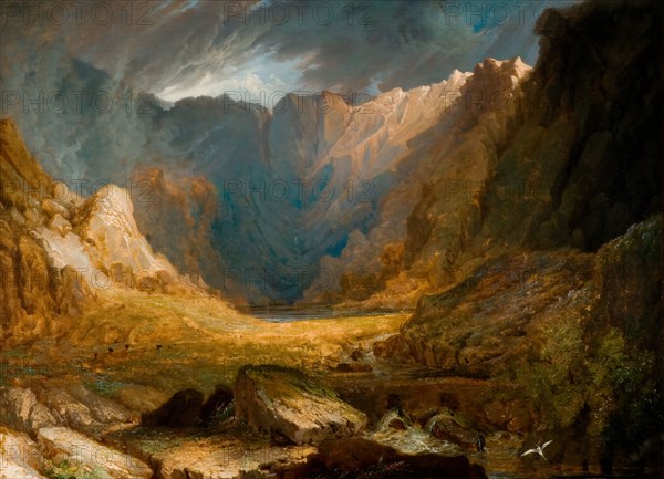 Llyn Idwal, North Wales, 1810-1850. Devil's Kitchen, Snowdonia National Park.