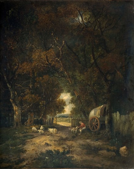 Walnut Tree Walk, Earlham, 1836-63. Based off John Crome's 'An Entrance to Earlham Park'.