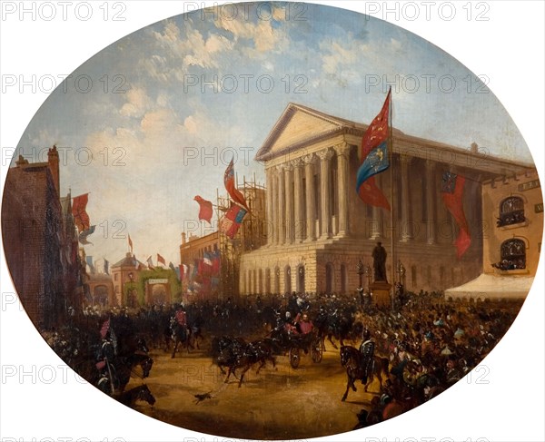 The Duke of Cambridge Leaving the Town Hall, Birmingham, 1857.