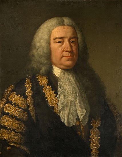 Portrait of The Rt. Hon. Henry Pelham ( 1694-1754). Henry Pelham FRS (1694-1754) was a British Whig statesman, who served as Prime Minister of Great Britain from 27 August 1743 until his death. Pelham is generally considered to have been Britain's third Prime Minister after Sir Robert Walpole and the Earl of Wilmington.