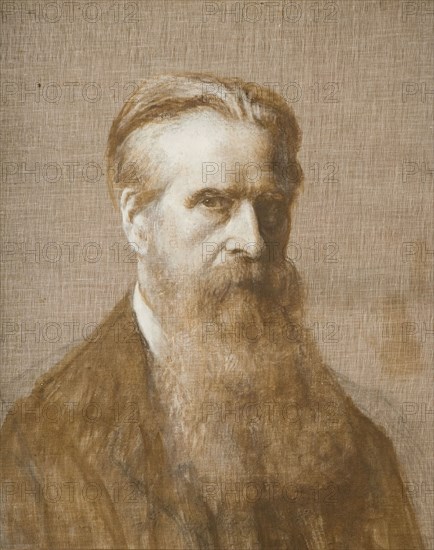 Portrait Of E R Taylor, 1850-1900. Possibly a self-portrait. Birmingham artist Edward R Taylor was founder of Ruskin Pottery, Smethwick.
