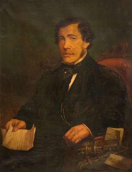 Portrait of James Fern Webster, 1862. James Fern Webster was an engineer and prolific inventor who lived and worked in Solihull Lodge (West Midlands) in 1870-80. He developed a process for making the extraction of aluminium cost effective for the metal to be used in the manufacture of everyday objects.