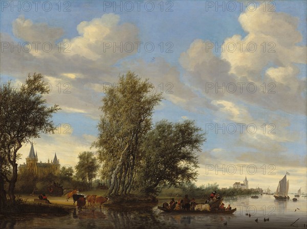 River Landscape with Ferry, 1649.