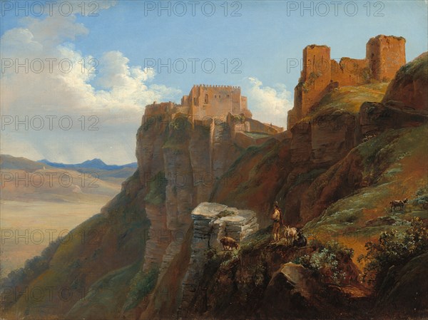 View of the Castello di San Giuliano, near Trapani, Sicily, c. 1824/1826.