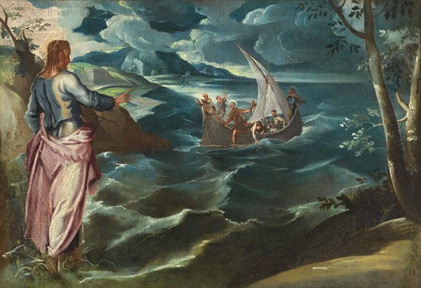 Christ at the Sea of Galilee, c. 1570s. By Circle of Jacopo Tintoretto, probably Lambert Sustris.