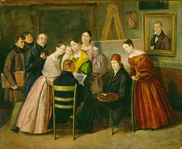 A Painter and Visitors in a Studio, c. 1835.