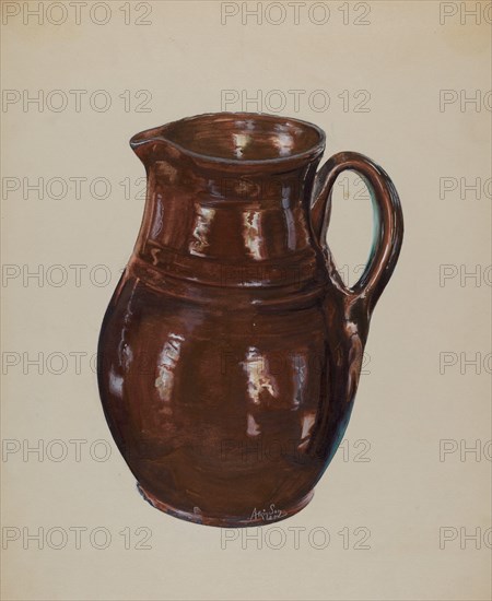 Economy Redware Pitcher, c. 1937.