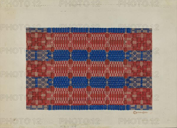 Handwoven Coverlet, c. 1937.