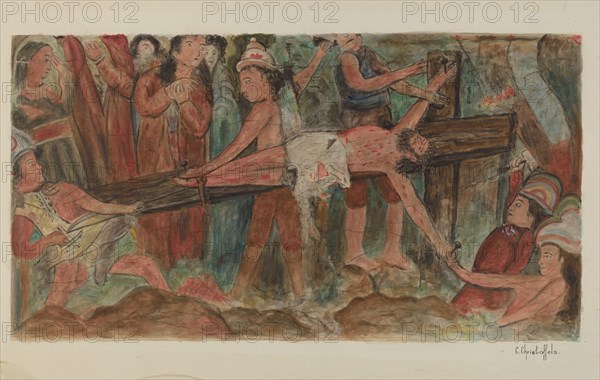 Stations of the Cross No. 11. "Jesus is Nailed to the Cross, 1941.
