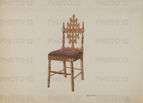 Handcarved Side Chair, 1937.