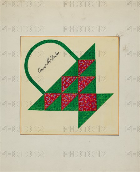 Pieced Autograph Quilt (1 Piece), c. 1936.