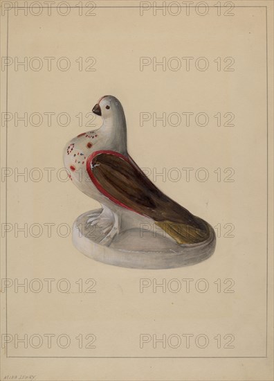 Chalkware Pigeon Figurine, c. 1937.