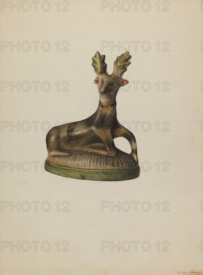 Pa. German Chalkware Deer, c. 1938. Creator: Mina Lowry.