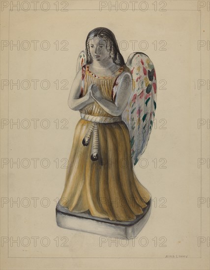 Pa. German Chalkware Angel Figure, c. 1936. Creator: Mina Lowry.