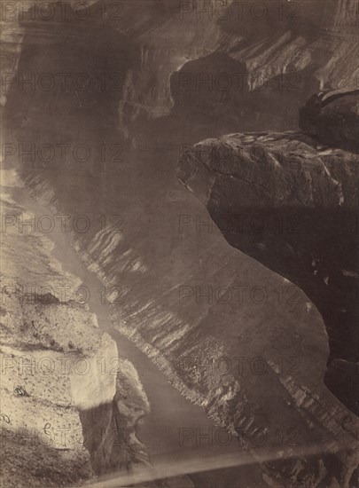 Looking South into the Grand Cañon, Colorado River, Sheavwitz Crossing, 1872.