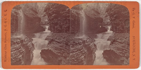 Watkins Glen Scenery, Rainbow Falls and Triple Cascades, c. 1860.