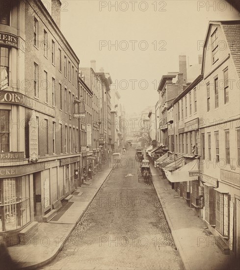 School Street, Boston, 1850s.