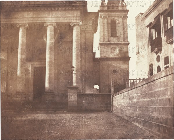 St. Paul's Cathedral, Valetta, Malta, with Bell Tower, 1846.