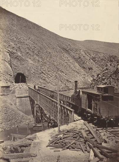 Bridge and tunnel over Jalon, Madrid to Zaragoza, c. 1860-1865.