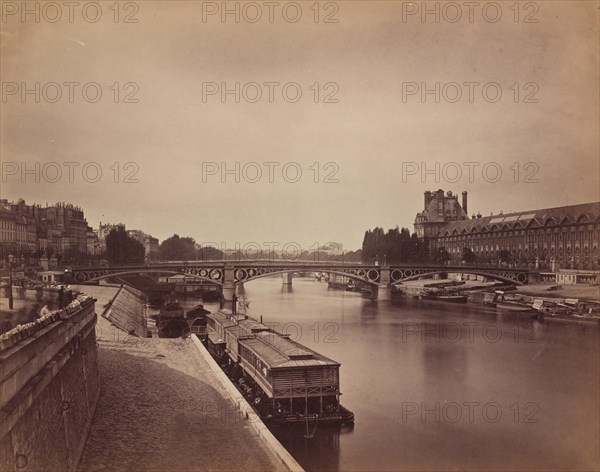 The Pont du Carrousel, Paris: View to the West from the Pont des Arts, 1856-1858.