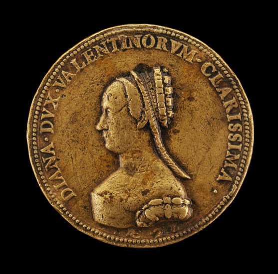 Diane de Poitiers, 1499-1566, Wife of Louis de Breze, Duchess of Valentinois 1548 [obverse], c. 1525.