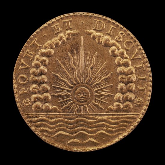 Radiant Sun among Clouds, above Sea [reverse], 17th century.