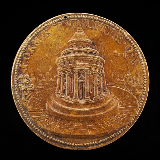 Circular Temple with a City in the Background [reverse], 1552 or after.