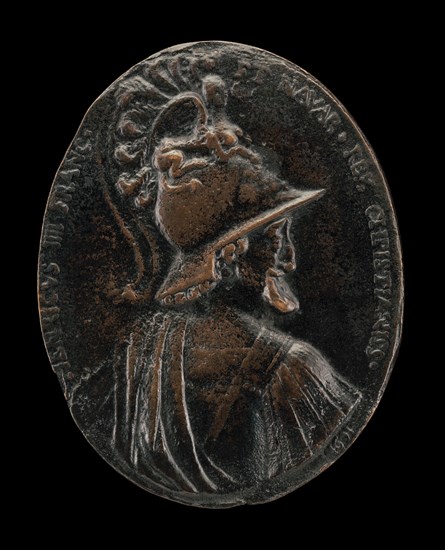 Henri IV, 1553-1610, King of France 1589, as Mars [obverse], model 1601, cast possibly before 1610.