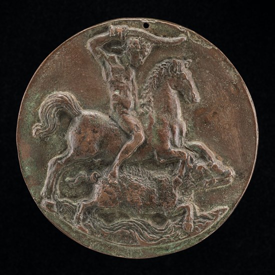 Meleager on Horseback (Boar Hunting) [obverse], late 15th - early 16th century.