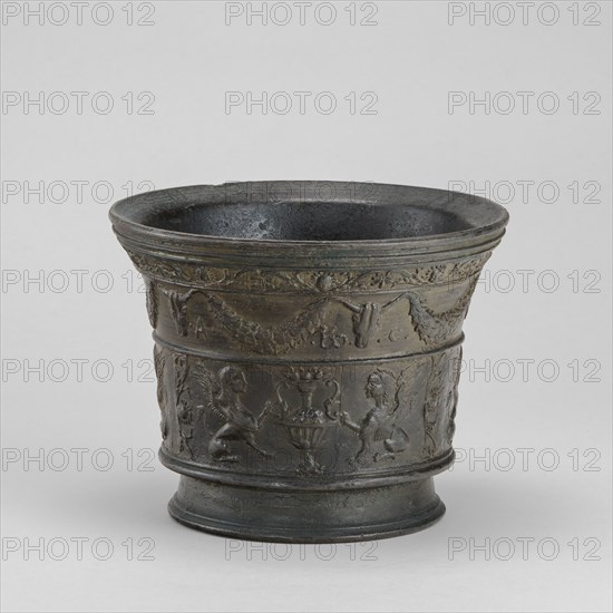 Mortar with Sphinxes and Vases, early 16th century.