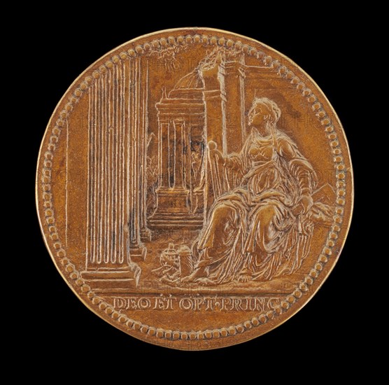 Architecture Holding Compasses and Square [reverse], 1578.