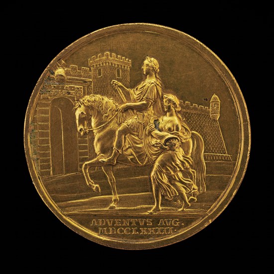 Emperor Joseph II and Abundance Approaching a City Gate [reverse], 1773.