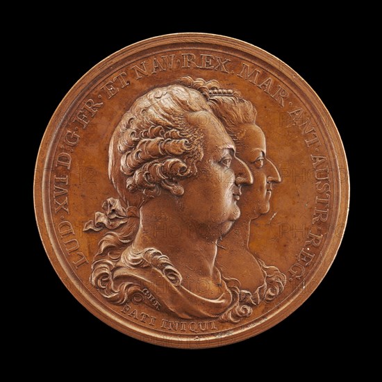 Commemoration of Marie-Antoinette: Louis XVI and Marie-Antoinette [obverse], 1793.