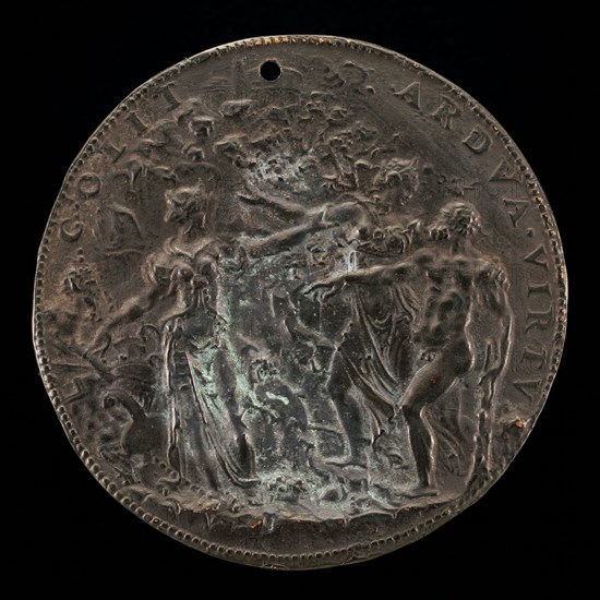 The Choice of Hercules before Parnassus: The Steep Path of Virtue over the Easy Path of Pleasure [reverse], 1548/1549.