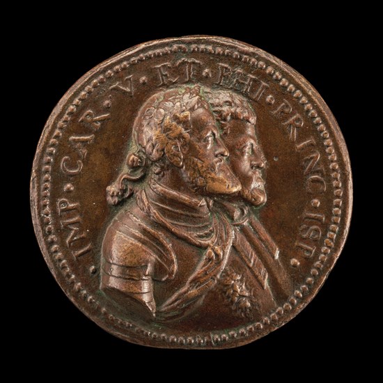 Charles V, King of Spain and Holy Roman Emperor, and Prince Philip of Spain [obverse], 1553.