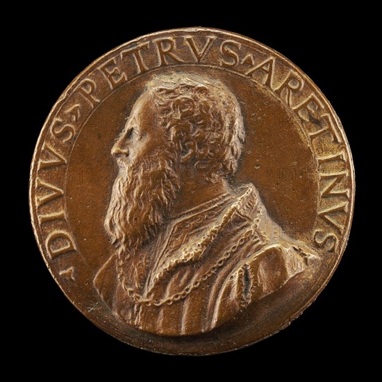 Pietro Aretino, 1492-1556, Satirist [obverse]. Attributed to Leone Leoni.