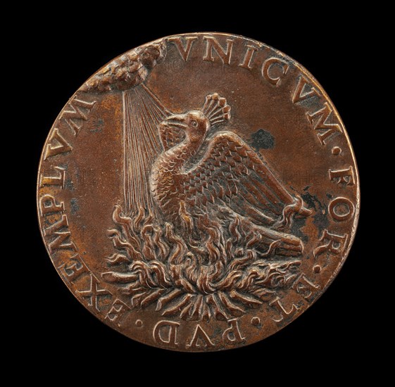 Phoenix on a Pyre Looking at the Sun [reverse], c. 1485.