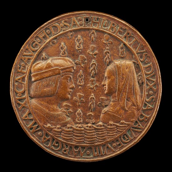 Filiberto II le Beau (the Fair), 1480-1504, 8th Duke of Savoy 1497, and Margaret of Austria, 1480-1530, His Wife [obverse], 1502.