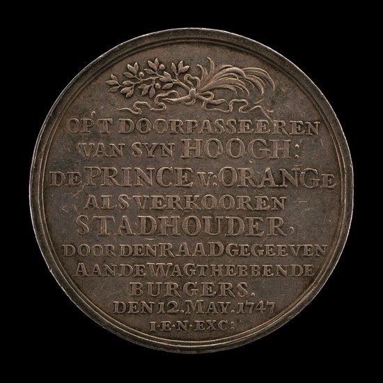 Inscription: William IV, Prince of Orange, Elected Stadtholder [obverse], 1747.
